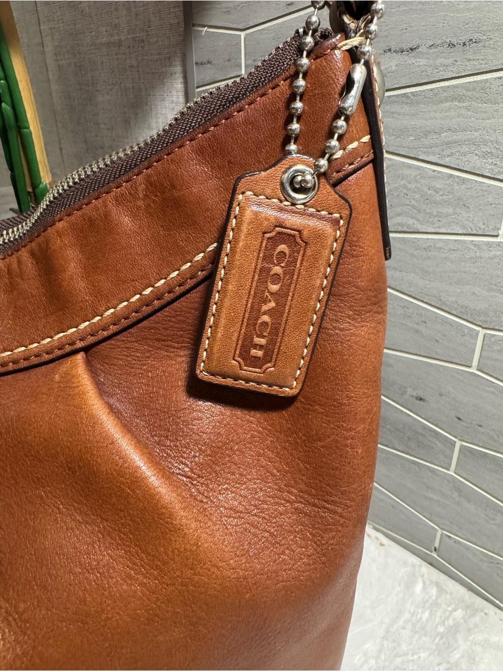EUC Coach Cognac Leather Satchel with Original Hang Tag - True Coach Treasure - Picture 4 of 13